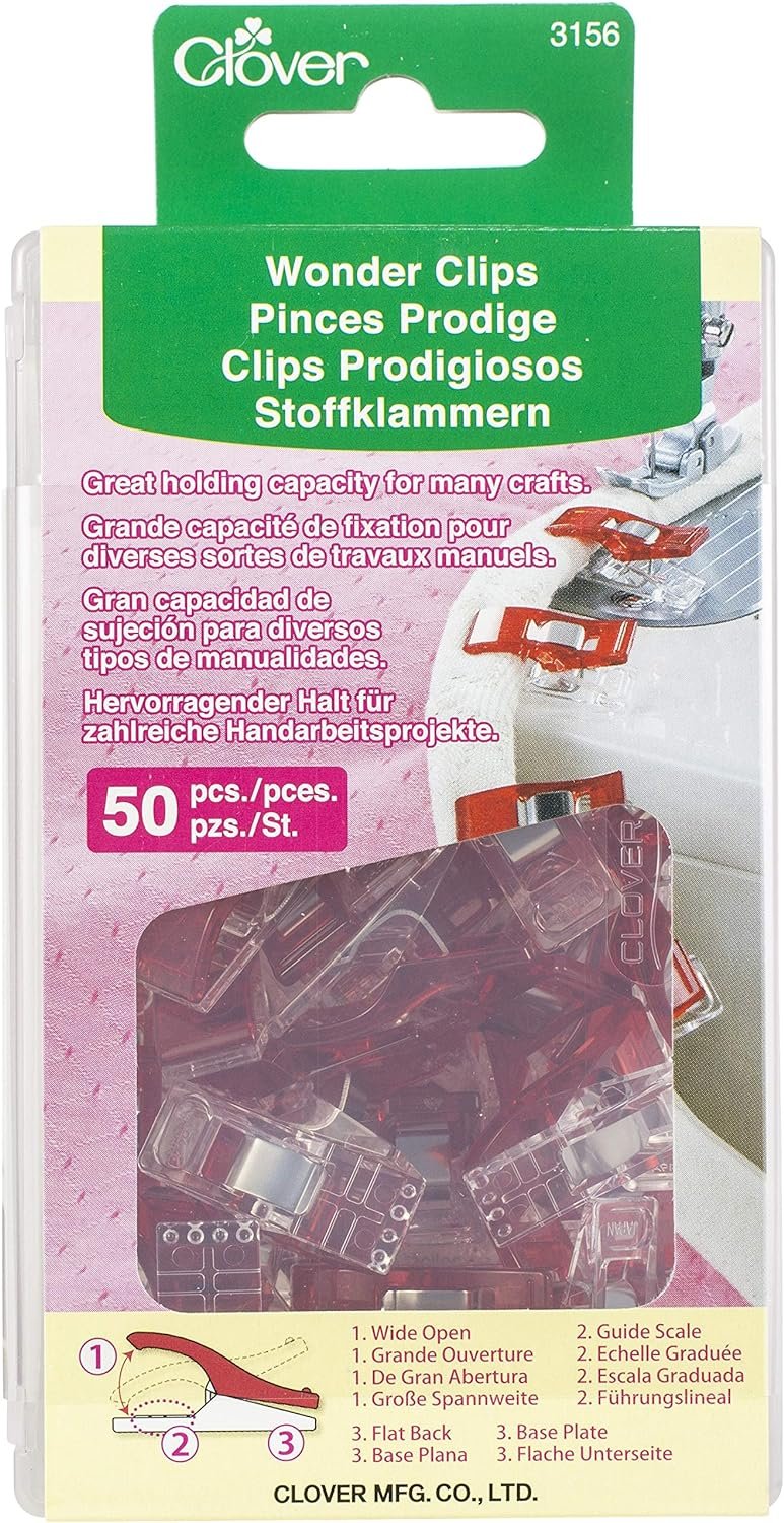 Clover Wonder Clips Pkg of 50, Red