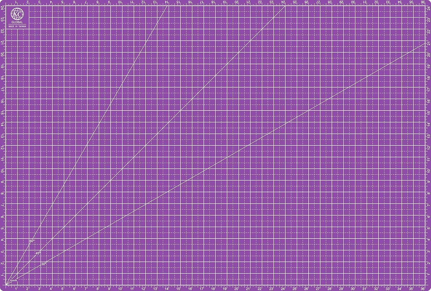 KC GLOBAL A1 (38″x26″) Professional Grade Self-Healing Cutting Mat – Purple, Odor-Free, Reversible, Eco-Friendly, Durable, 2mm PVC Material, Premium Desk Mat for Crafters, Quilters, and Hobbyists