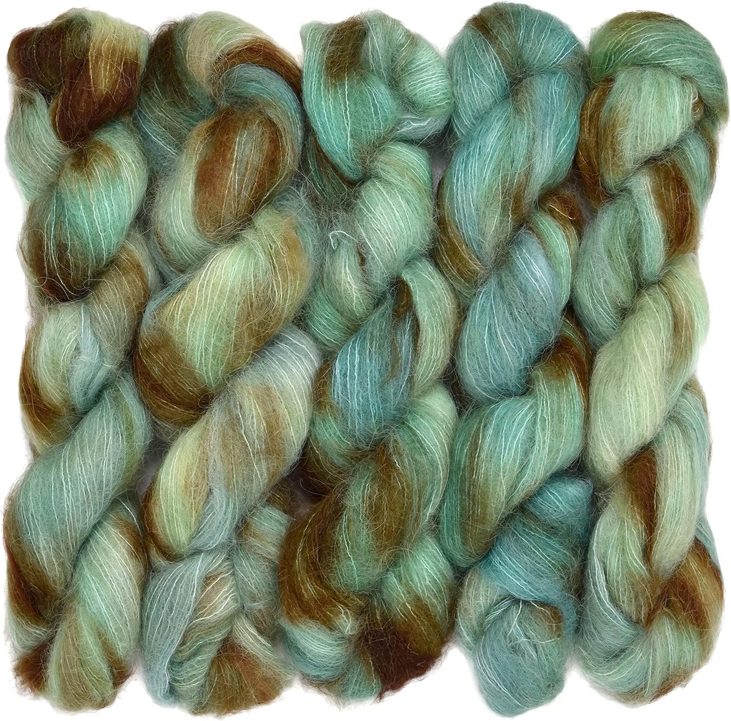 Living Dreams Suri Sensation. Non-Itchy, Super-Soft Brushed Suri Alpaca Lace Yarn. USA Hand Dyed. 1 Skein, Verdigris