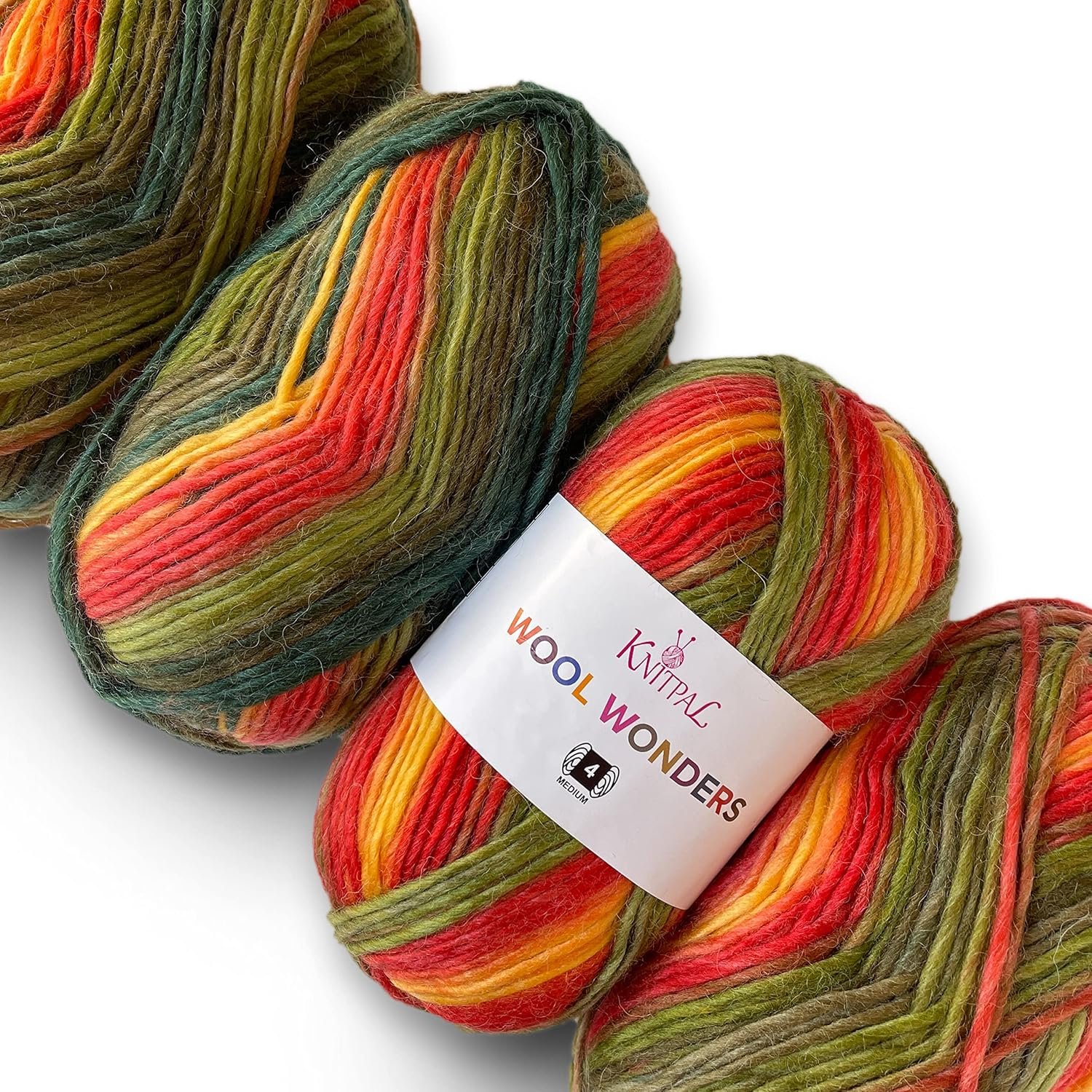 Wool Wonders Yarn for Crocheting, 4-Pack (640Yds / 400G), Free Patterns – Wool Yarn for Knitting – Aran/Heavy #4 Medium Worsted Weight – Autumn Leaves