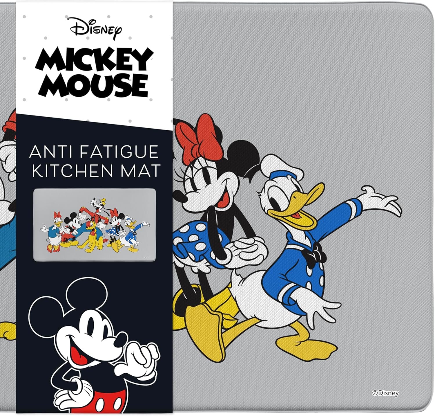 Disney Anti-Fatigue Kitchen Mats for Floor – Cushioned Kitchen Floor Mats with Non-Slip Backing – Water Resistant, Easy-to-Clean PVC Foam Mat – Mickey, Minnie, Stitch & Winnie the Pooh Designs