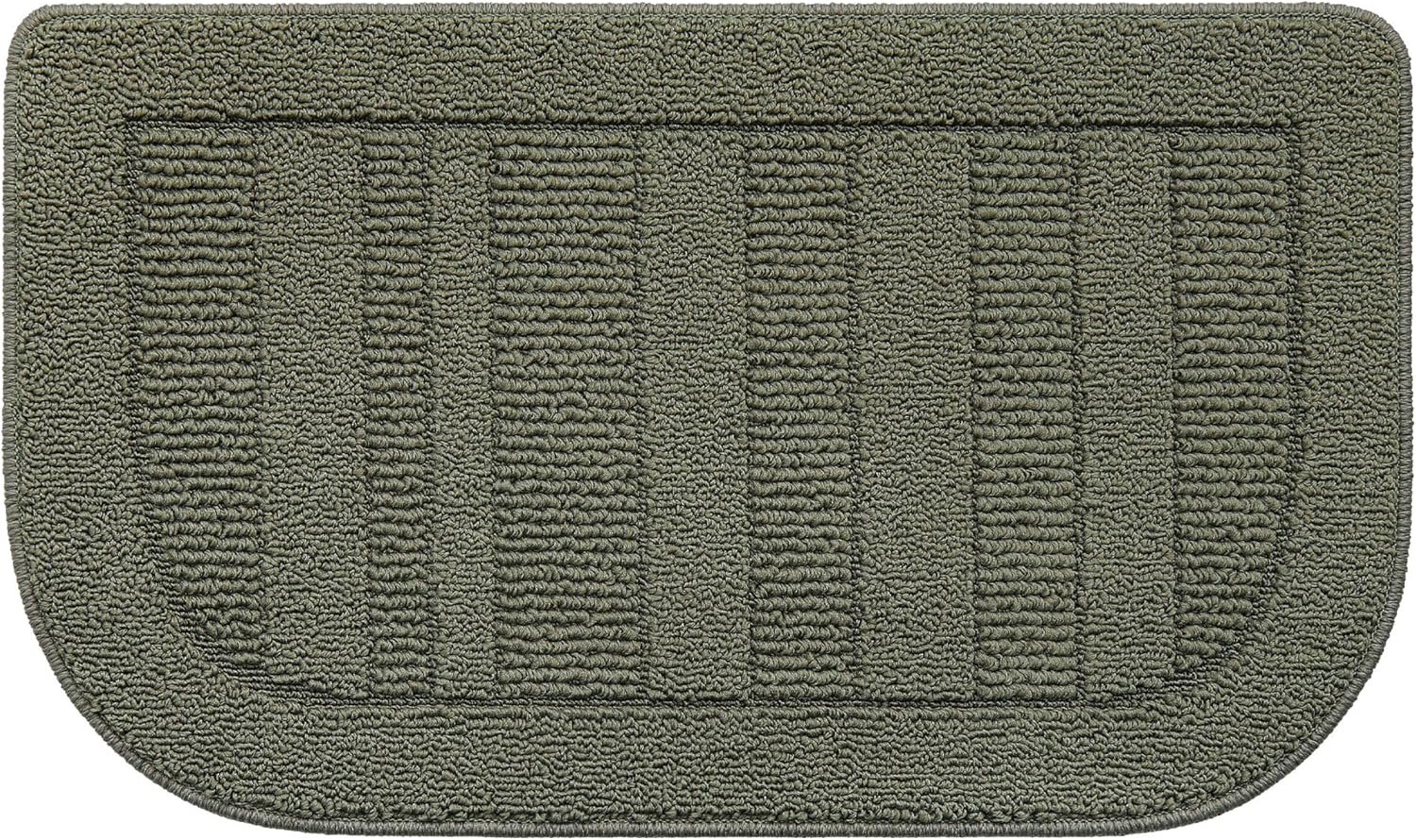 BEQHAUSE 30×18 Inch Kitchen Rug Mat Durable Kitchen Rugs Non-Slip Washable Absorbent Kitchen Mats for Floor Dirt-Resistant Semicircular Kitchen Mat (Green)